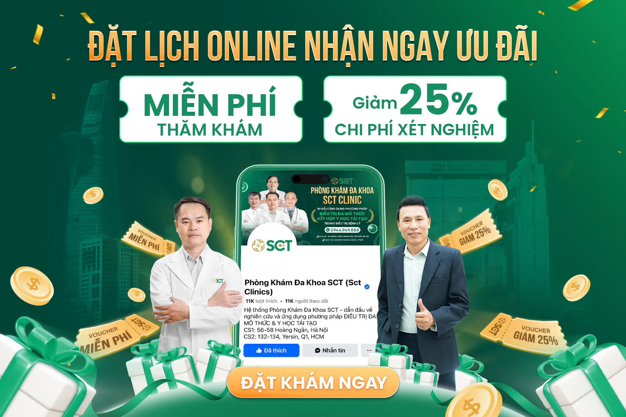 ĐẶT LỊCH KHÁM ONLINE PHÒNG KHÁM ĐA KHOA SCT