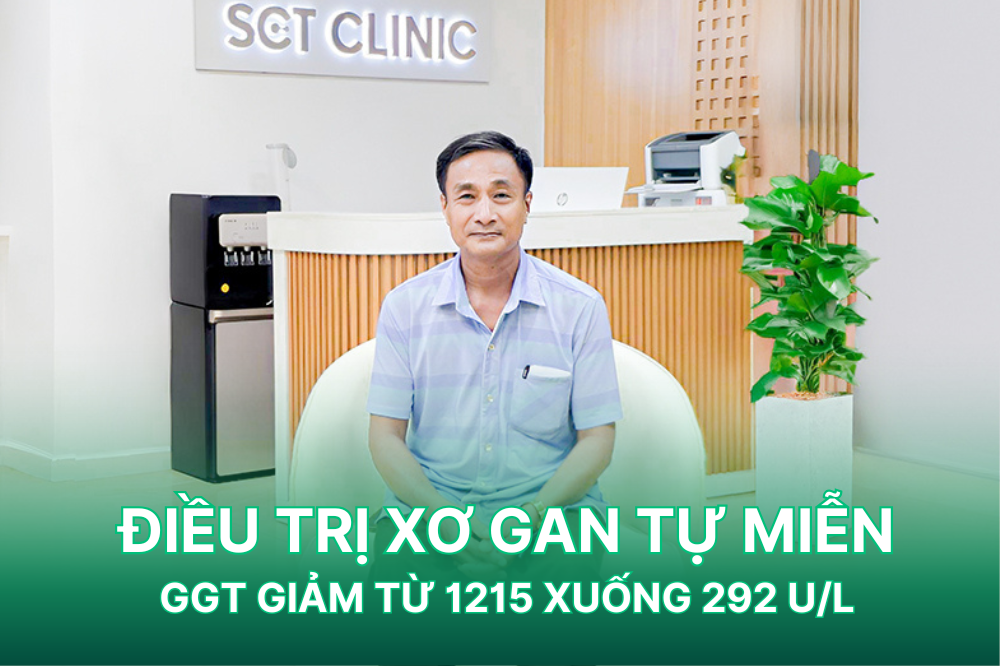 Điều trị xơ gan tự miễn: GGT giảm từ 1215 xuống 292 U/L